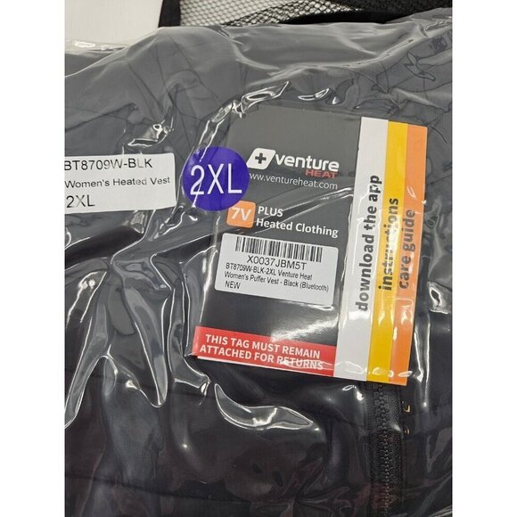 Venture Heat Heated Puffer Vest Womens 2XL Plus Black Bluetooth with Battery - Picture 4 of 6